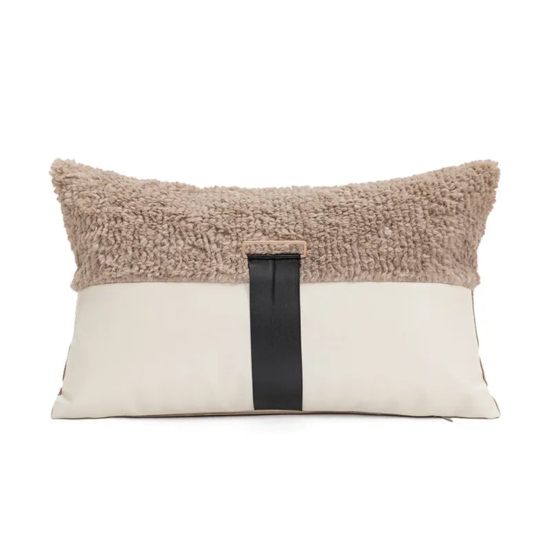 Minimalistische Zwart-Witte Kussenhoes | Luxe Luipaard Jacquard | Sofa Decor - POUEV
