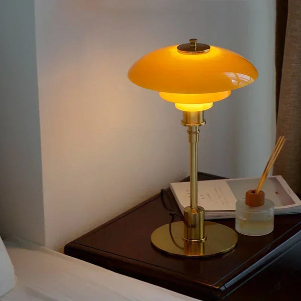 Danish Designer Glass LED Table Lamp | Nordic Modern Silver Reading Light - POUEV