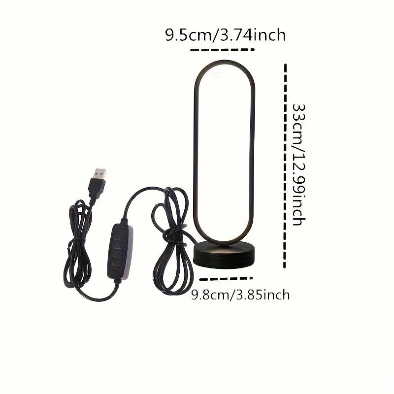 Modern LED Ring Lamp | Three-Color Dimmable Bedside Night Light - POUEV