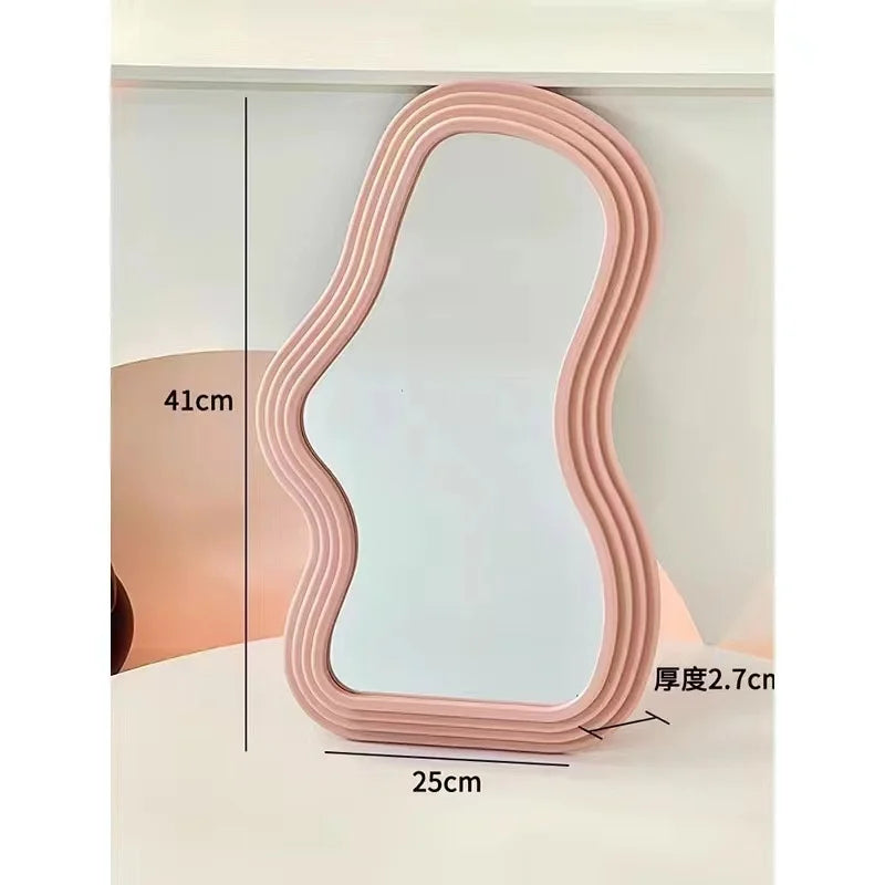 Ins Cloud Shaped Mirror | Cute Wall Mirror for Bedroom, Bathroom & Living Room | Kawaii Makeup Mirror & House Decoration - POUEV