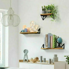 3-Tier Wall Floating Shelf Set | Modern Book Display & Storage Rack for Home Decor - POUEV