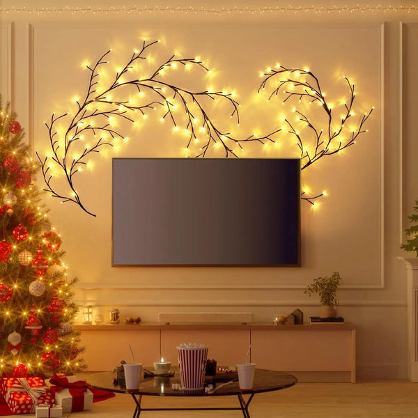 96LED Bendable Willow Vine Lights | 8 Modes Rattan Tree Decorative Light - POUEV