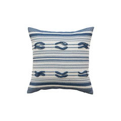 Nordic Blauwe Tufted Kussenhoes | Geometrisch Streep Design | Decoratie Sofa - POUEV
