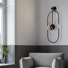 Moderne minimalistische metalen wandklok | IJzeren kunstontwerp | 38x14 cm
