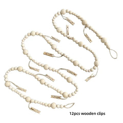 Photo Display Wall Hanging Decor | Boho Wooden Beads Macrame Tapestry for Home Décor - POUEV