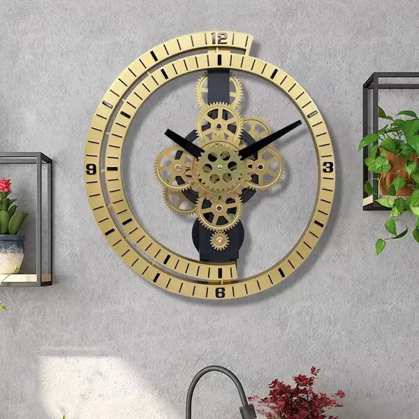 Industriële roterende stille wandklok | Modern design voor woonkamer en kantoorkunst