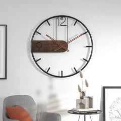 3D Nordic Wandklok | Grote Metalen IJzeren Klok | Moderne Woondecoratie