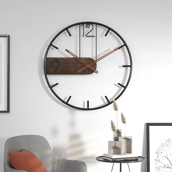 3D Nordic Wandklok | Grote Metalen IJzeren Klok | Moderne Woondecoratie