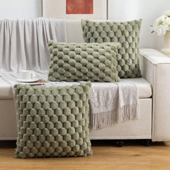 Faux Fur Kussenhoes | Zwart Pluche Design | Ultra Zachte Decoratie - POUEV