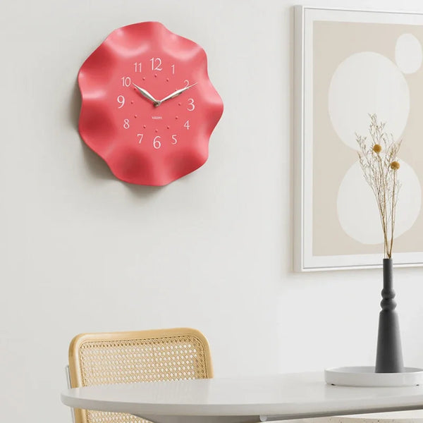 Moderne minimalistische witte wandklok | Elegante woon- en woonkamerinrichting