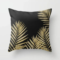 Gouden Bladeren Kussenhoes | Luxe Decoratieve Hoes - POUEV
