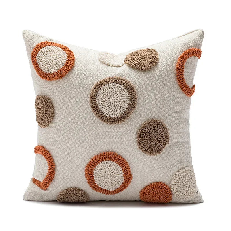 Nordic Gele Bruine Tufted Kussenhoes | Driehoekig Design | Sofa Decoratie - POUEV