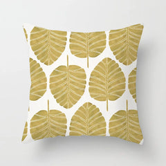 Gouden Bladeren Kussenhoes | Luxe Decoratieve Hoes - POUEV