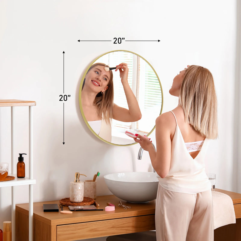 Large Gold Round Wall Mirror | 30