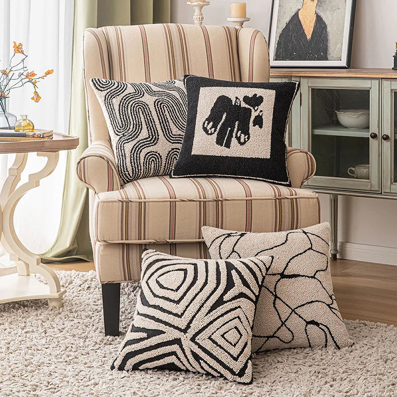 Moderne Geometrische Tufted Kussenhoes | Decoratieve Kussenhoes Sofa - POUEV