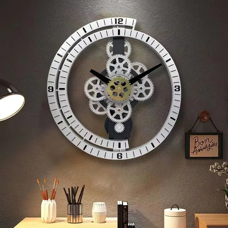 Industriële roterende stille wandklok | Modern design voor woonkamer en kantoorkunst
