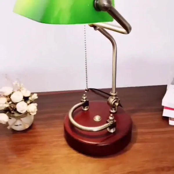 American Retro Old Shanghai Green Glass Bedside Lamp | Reading & Desk Lamp - POUEV
