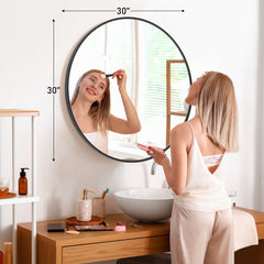 Large Gold Round Wall Mirror | 30