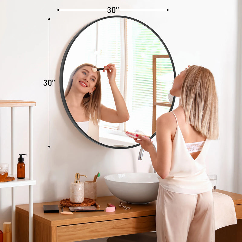 Large Gold Round Wall Mirror | 30