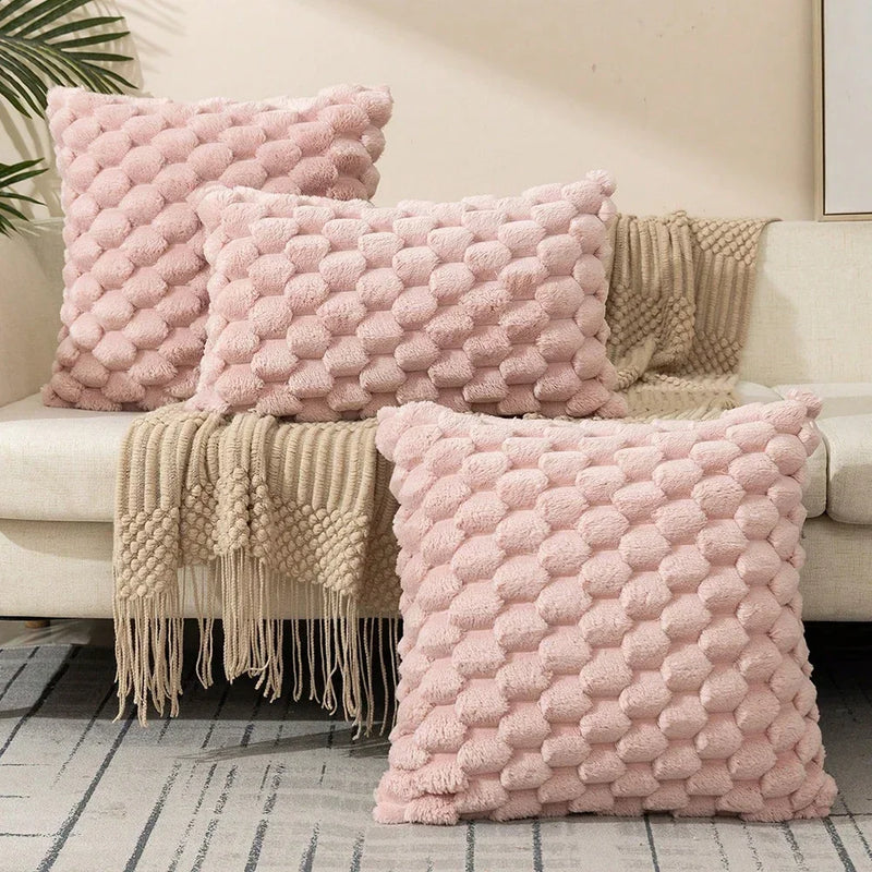 Faux Fur Kussenhoes | Zwart Pluche Design | Ultra Zachte Decoratie - POUEV