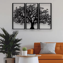 3 stuks stamboom metalen wanddecoratie | Boom des Levens ijzeren kunst | Moderne 3D wandkunst
