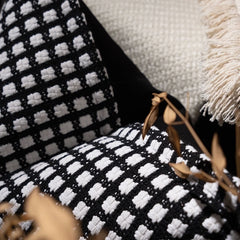 Jacquard Kussenhoes | Luxe Ruitdesign | Moderne Sofa Decor - POUEV