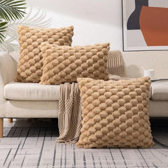 Faux Fur Kussenhoes | Zwart Pluche Design | Ultra Zachte Decoratie - POUEV