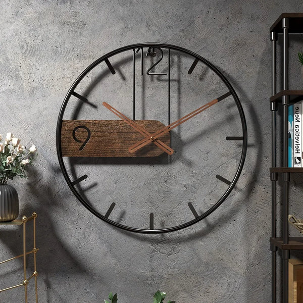 3D Nordic Wandklok | Grote Metalen IJzeren Klok | Moderne Woondecoratie
