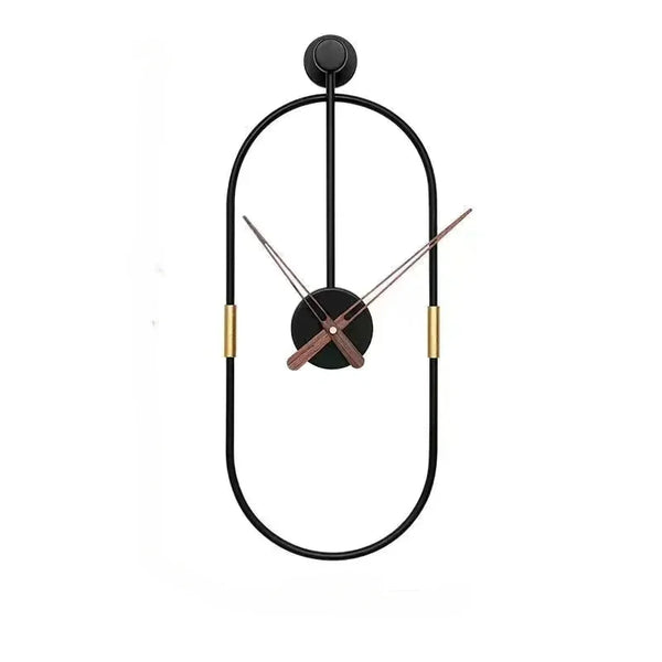 Moderne minimalistische metalen wandklok | IJzeren kunstontwerp | 38x14 cm
