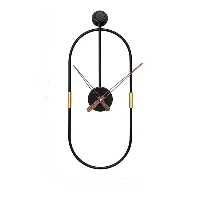 Moderne minimalistische metalen wandklok | IJzeren kunstontwerp | 38x14 cm