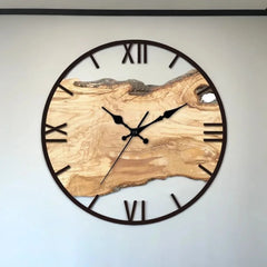 Minimalistische transparante wandklok | Stil acryl houtnerfontwerp