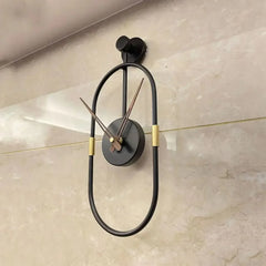 Moderne minimalistische metalen wandklok | IJzeren kunstontwerp | 38x14 cm