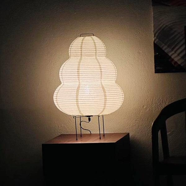 Japanese Style LED Rice Paper Desk Lamp | Tricolor Dimming Art Light - POUEV