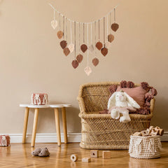 Boho Macramé Tapestry | Macramé Leaf Feather Wall Hanging | Boho Wall Art for Living Room and Bedroom - POUEV