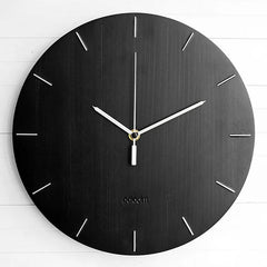 Moderne ronde houten wandklok | Stille, niet-tikkende kwartsklok voor thuis en kantoor