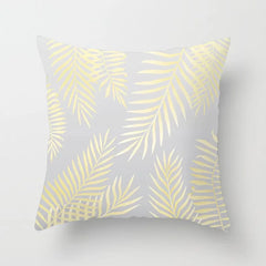 Gouden Bladeren Kussenhoes | Luxe Decoratieve Hoes - POUEV