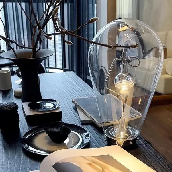 Vintage Glass Desk Lamp | Industrial Table Lamp - POUEV