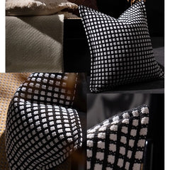 Jacquard Kussenhoes | Luxe Ruitdesign | Moderne Sofa Decor - POUEV