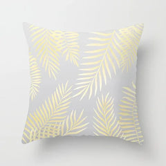 Gouden Bladeren Kussenhoes | Luxe Decoratieve Hoes - POUEV