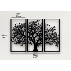 3 stuks stamboom metalen wanddecoratie | Boom des Levens ijzeren kunst | Moderne 3D wandkunst