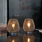 Set of 2 Metal Cage Table Lamp | Vintage Battery Operated LED Lantern - POUEV
