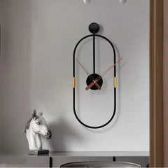 Moderne minimalistische metalen wandklok | IJzeren kunstontwerp | 38x14 cm