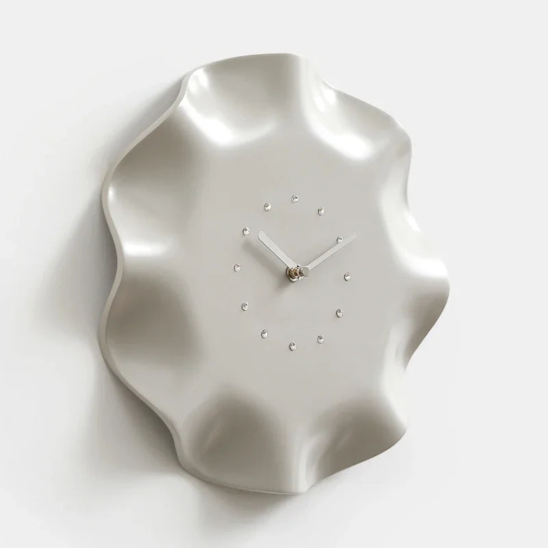 Moderne minimalistische witte wandklok | Elegante woon- en woonkamerinrichting