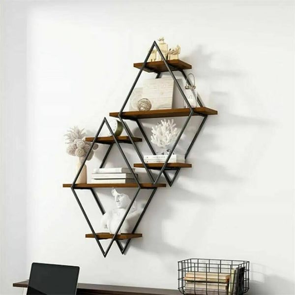 Wall-Mounted Wooden Floating Shelves | Decorative Kitchen Wall Display Shelf for Modern Home Storage - POUEV