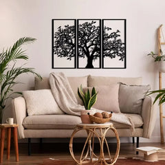 3 stuks stamboom metalen wanddecoratie | Boom des Levens ijzeren kunst | Moderne 3D wandkunst