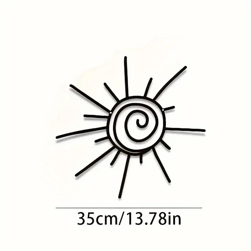 1 st. Grote chique metalen zon wandkunst | Dwarsoriëntatie | Stranddecoratie