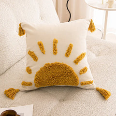 Nordic Gele Bruine Tufted Kussenhoes | Driehoekig Design | Sofa Decoratie - POUEV