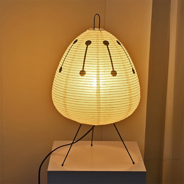 Japanese Design Akari Wabi-sabi Yong Table Lamp | Printed Rice Paper Lamp - POUEV