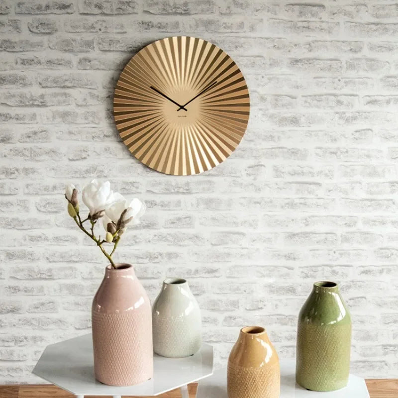 Moderne metalen wandklok | Stille en elegante minimalistische klok voor thuis en kantoor