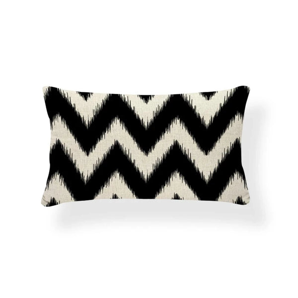 Rechthoekige Kussenhoes | Geometrisch Zigzag Design | Scandinavische Stijl - POUEV